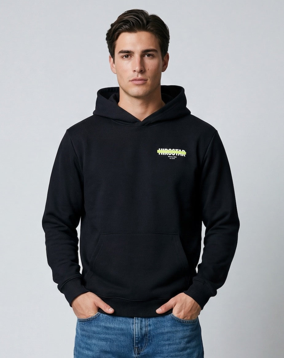 Hirostar "Milano" Hoodie men - Black — front view