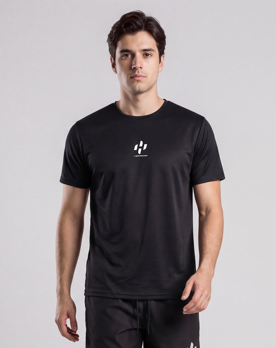 Hirostar Street Padel T-shirt - Black — front view