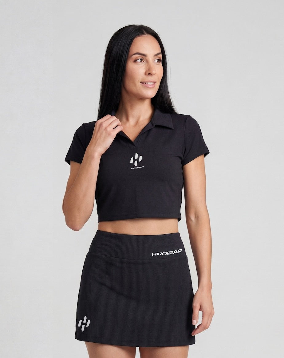 Hirostar Technical Crop Polo Black